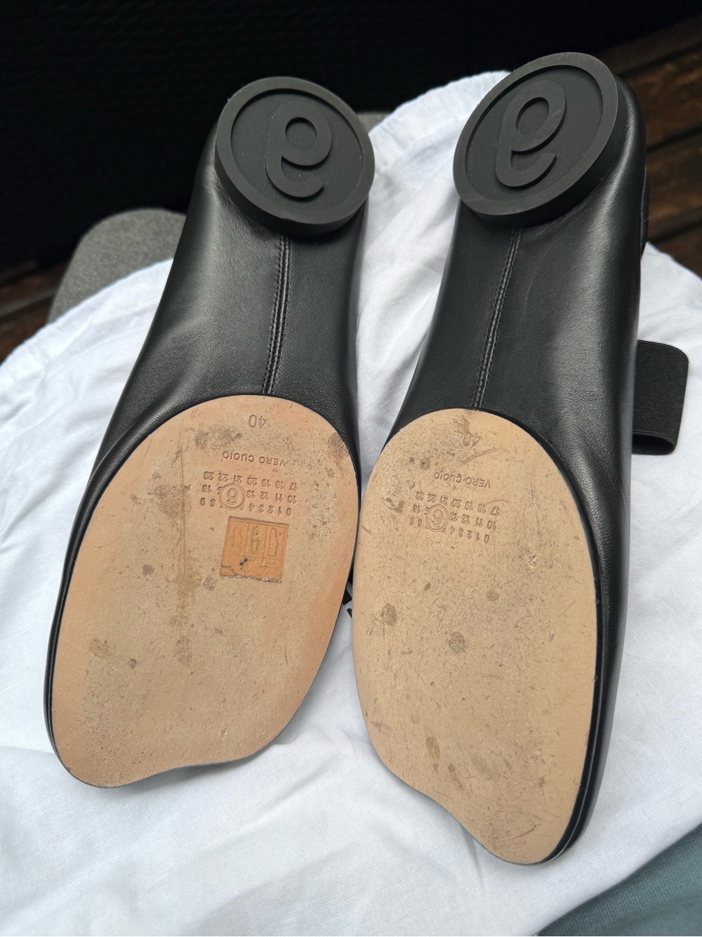 MM6 Maison Martin Margiela Black anatomic Leather Ballet Flats - Picture 2 of 3